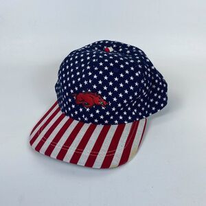 NCCA Arkansas Razorbacks WildWear Little Rock Cap Hat Men OS Blue USA Flag Print